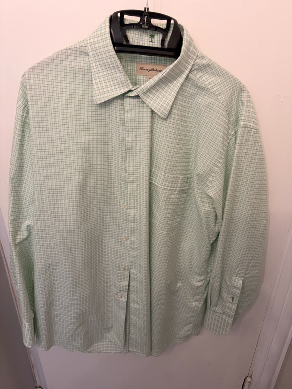 Tommy Bahama Men's Mint Green Checked Button-Up Shirt